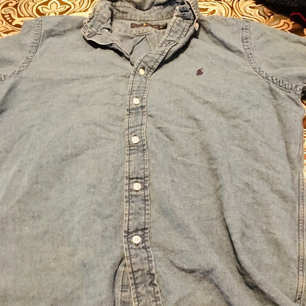 Men's medium Ralph Lauren polo denim shirt.